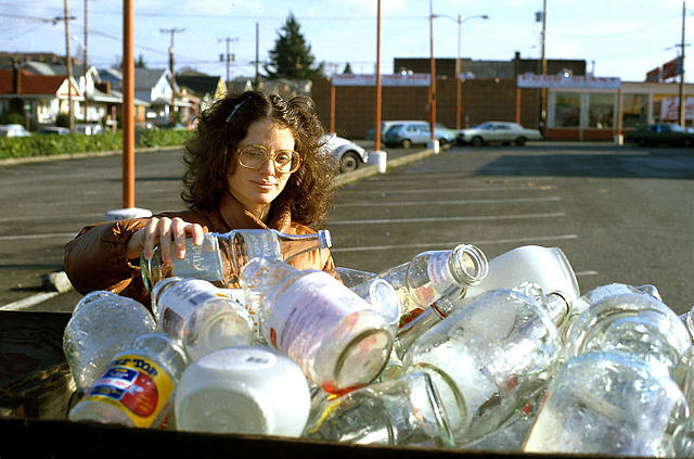 Recyclage du verre à Seattle en 1990 
